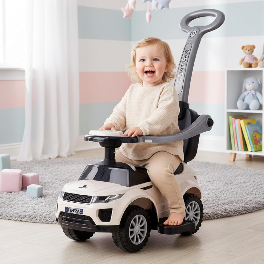 4in1 Kinderauto Rutschauto ab 2 Jahre und Schiebeauto mit Hupe und Musik, Rutschauto mit Stauraum un