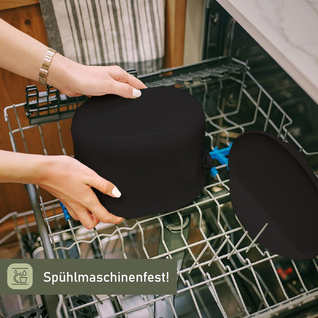 Lemodo Organko Daily schwarz, Biomülleimer Küche 3,3 l – formschöner Komposteimer aus recyceltem Kun