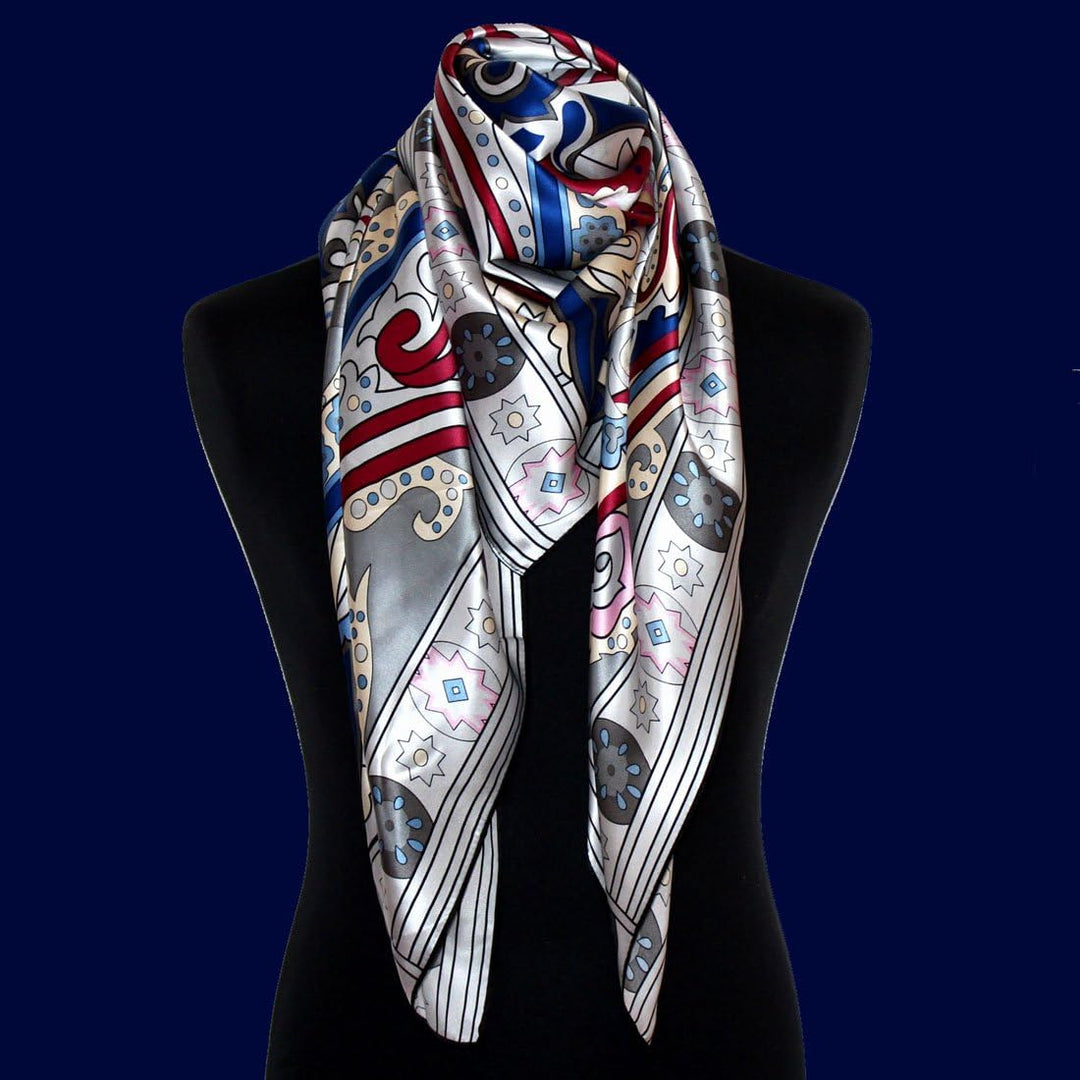 Lorenzo Cana Luxus Damen Seidentuch aufwändig bedruckt Tuch 100% Seide 110 cm x 110 cm harmonische F