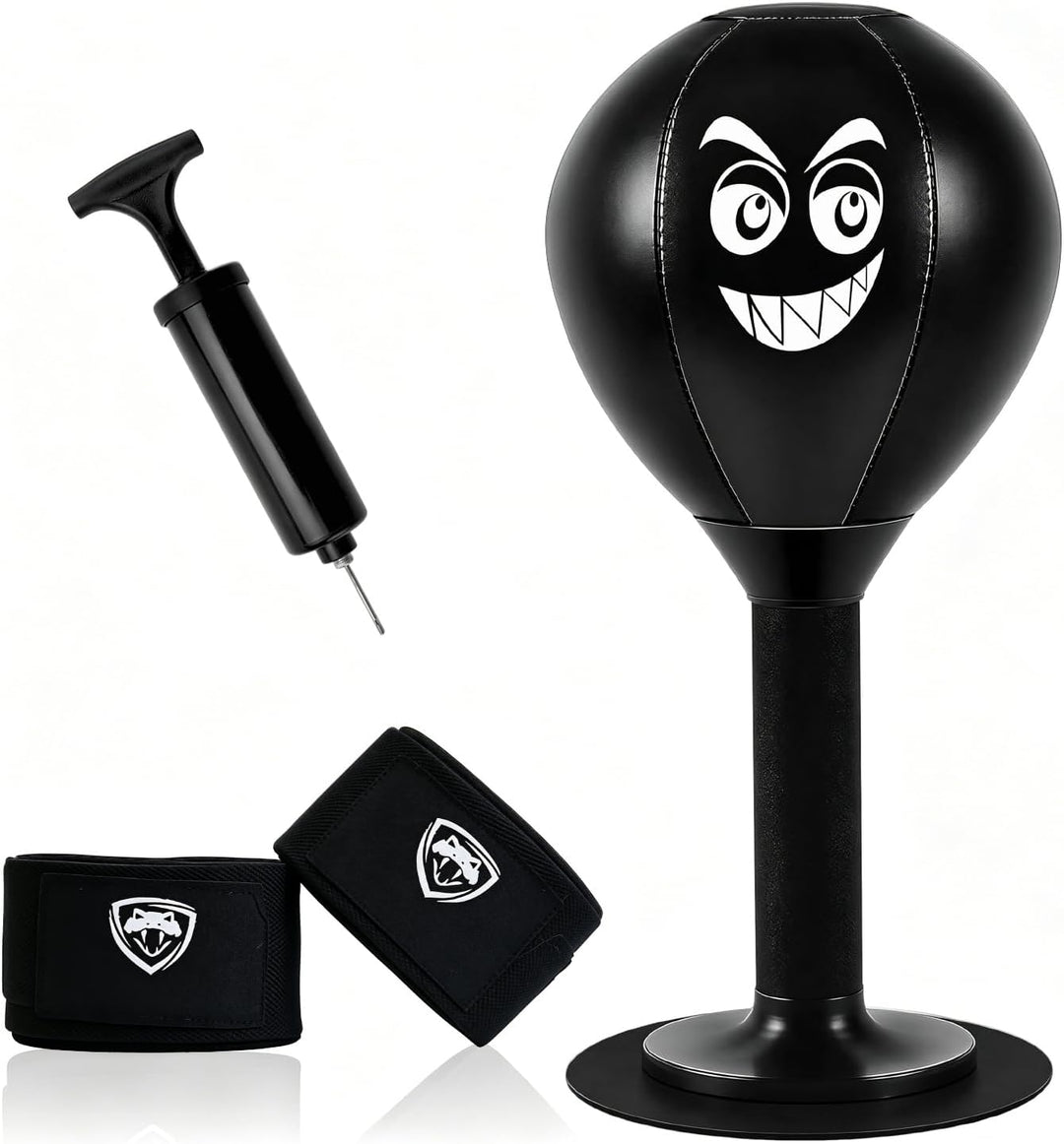 Boxsack Tisch Punchingball Boxen mit Luftpumpe Fuer Buero Stressabbau | Robustes Antistress Boxset f