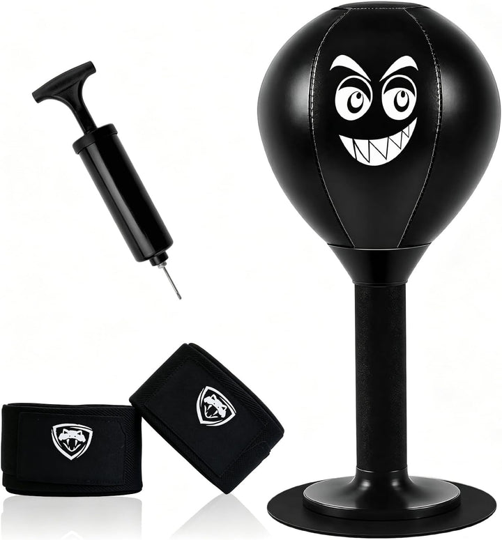 Boxsack Tisch Punchingball Boxen mit Luftpumpe Fuer Buero Stressabbau | Robustes Antistress Boxset f