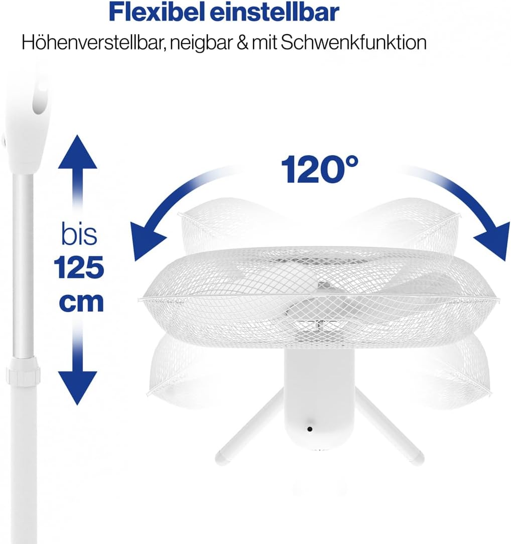 Clatronic Standventilator Ventilator Fan VL 3603 S; sehr leise; Durchmesser 40 cm; Oszillierend/Rota