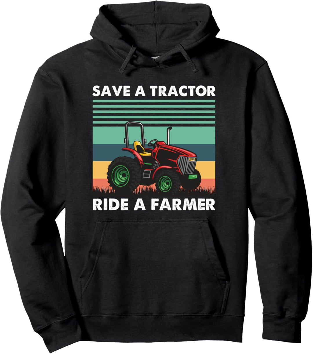 Rette Traktor Fahre Reite Den Bauern Bauer Landwirt Geschenk Pullover Hoodie