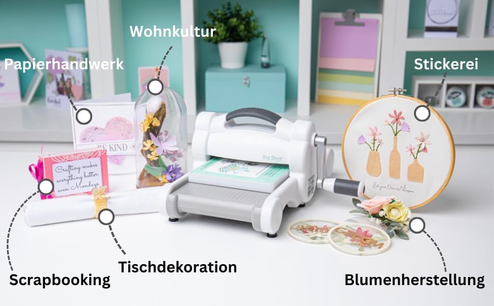 Sizzix Big Shot Stanz- und Prägemaschine für Kunst und Handwerk zum Basteln von Karten, Scrapbooking