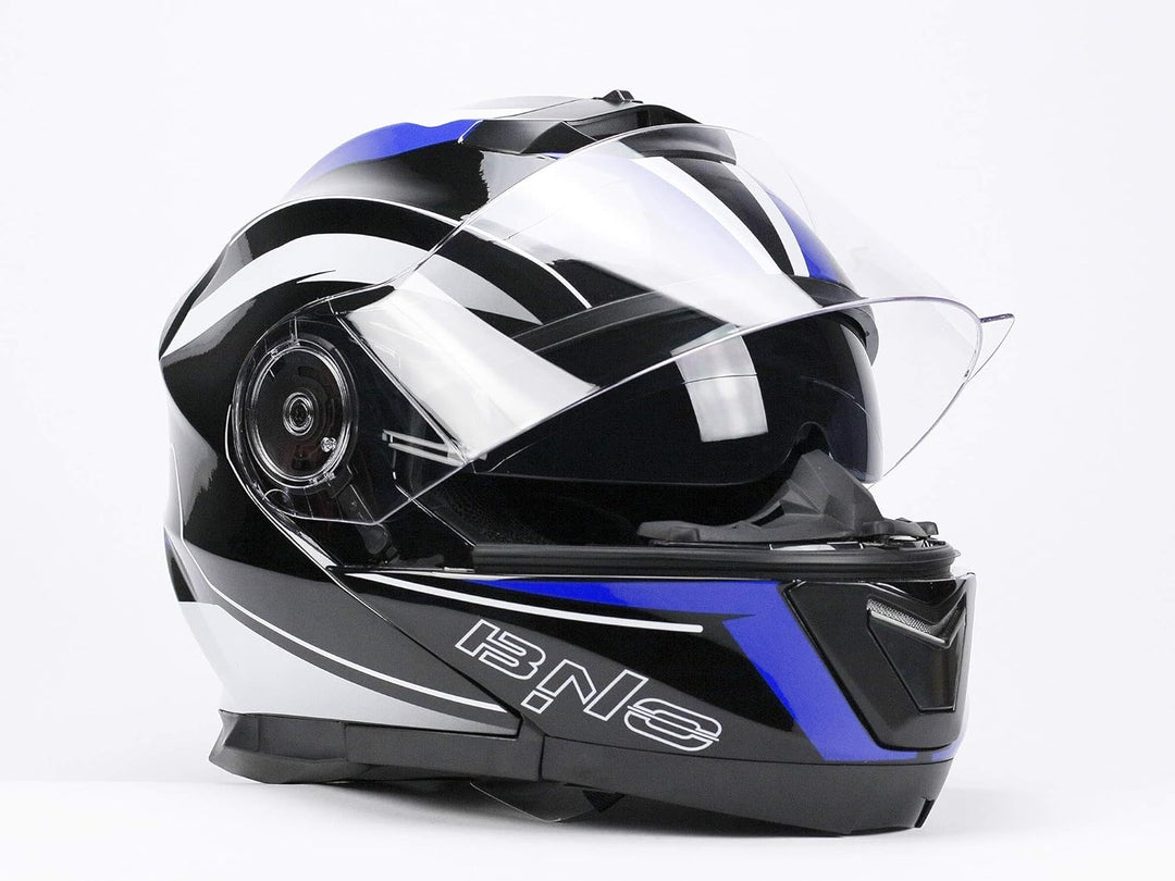 BNO Flip-2 Flup Up Helm Klapphelm Madular Helm (L, Blau Schwarz) L Blau Schwarz, L Blau Schwarz
