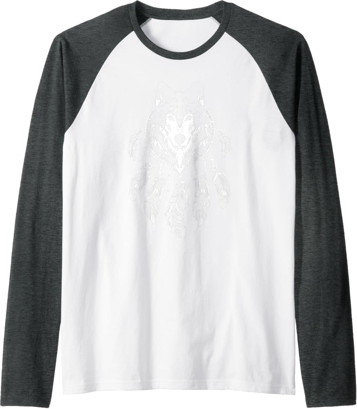 Wolf Raubtier Traumfänger - Dream Catcher Wölfe Raglan