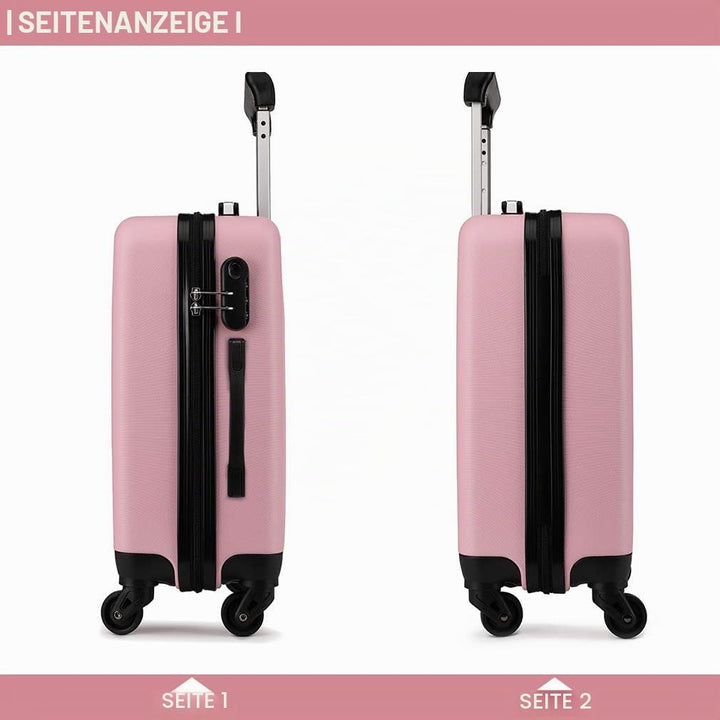 KONO Koffer Reisekoffer Gross Trolley Hartschale ABS Gepäck 4 Rollen Spinner Rollenkoffer (Pink, Gro