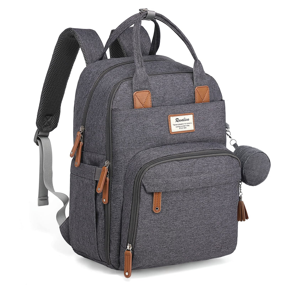 RUVALINO Wickeltasche Rucksack Grosser Wickelrucksack mit multifunktionalen Babytaschen und mobiler
