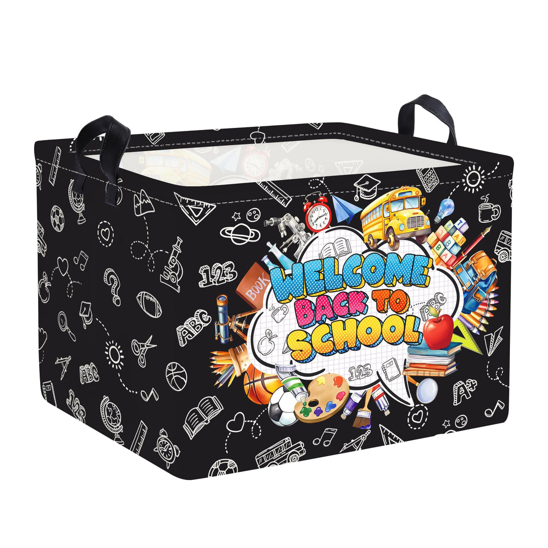Clastyle Schulbus Kinder Wäschekorb mit Henkel Faltbar Kleidung Spielzeug Aufbewahrungskorb Junge Mä
