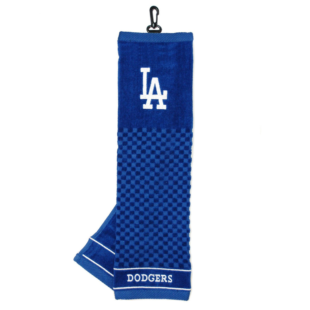 Team Golf MLB Besticktes Golf-Handtuch, Kariertes Schrubber, gesticktes Logo Los Angeles Dodgers, Lo