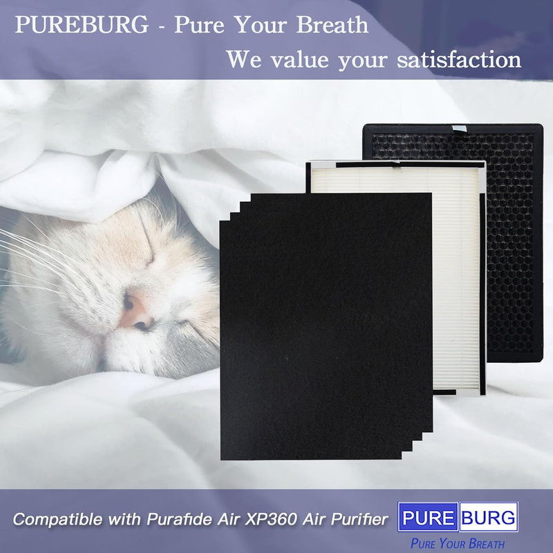 PUREBURG ErsatzFilter-Set kompatibel mit Beurer LR 500 Und Purafide Air XP360 Luftreiniger, True HEP