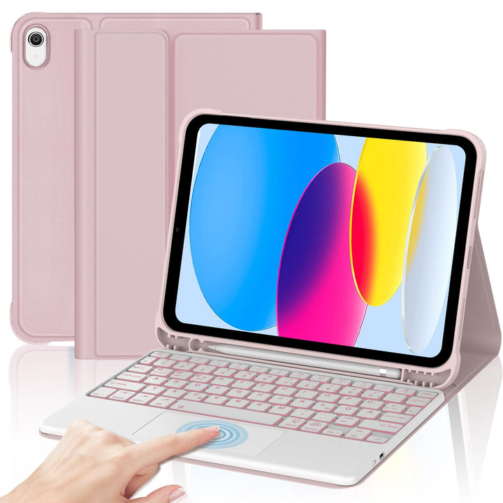 Touchpad Tastatur für iPad 10 2022 10.9 Zoll/11 Generation A16 2025 11 Zoll, Hülle Beleuchtete Bluet