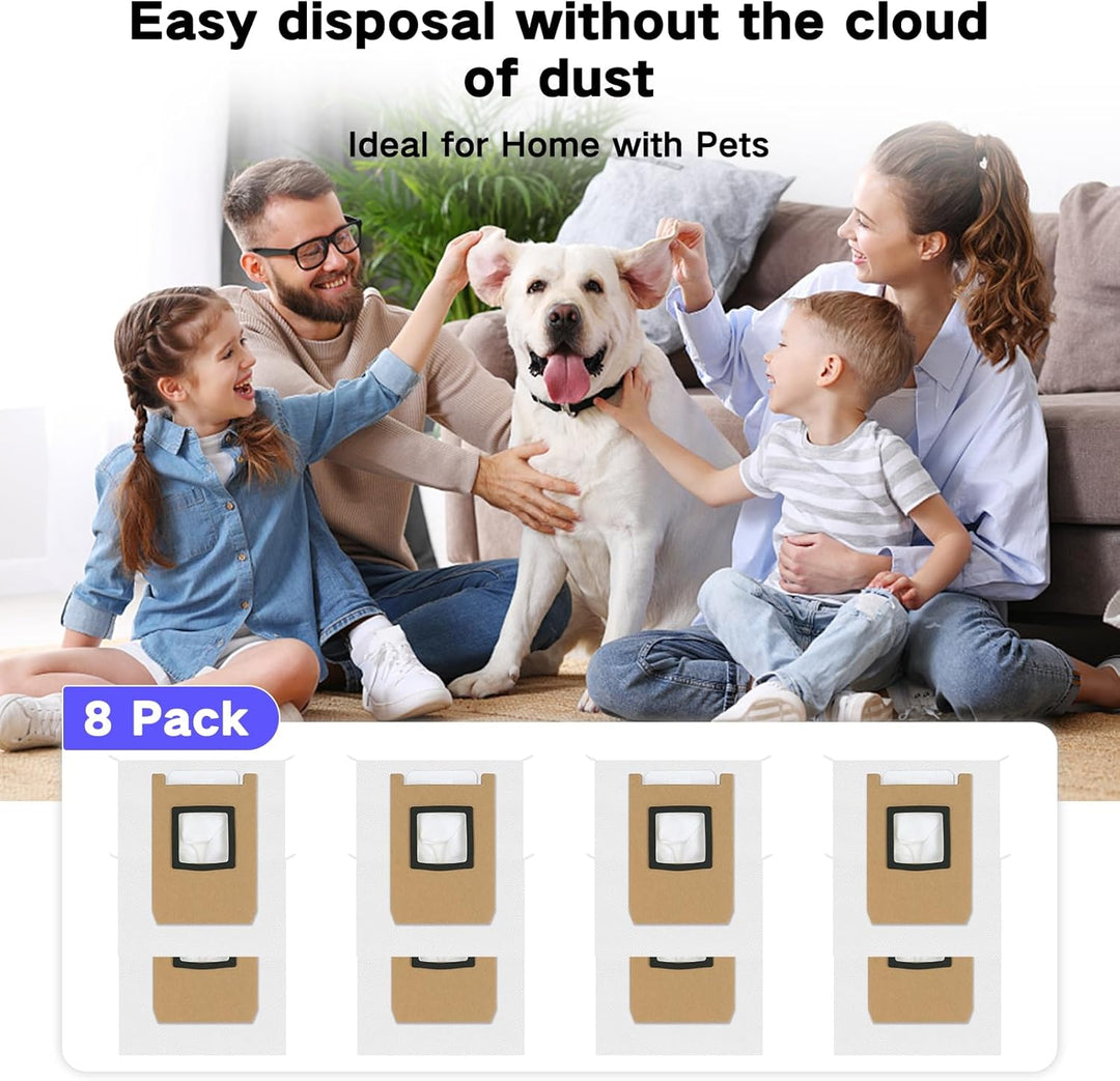 VIEWALL 8 Stück Staubbeutel kompatibel mit Eufy E25 Omni/E28 Omni/C28 Omni Roboterstaubsauger, 4-lag