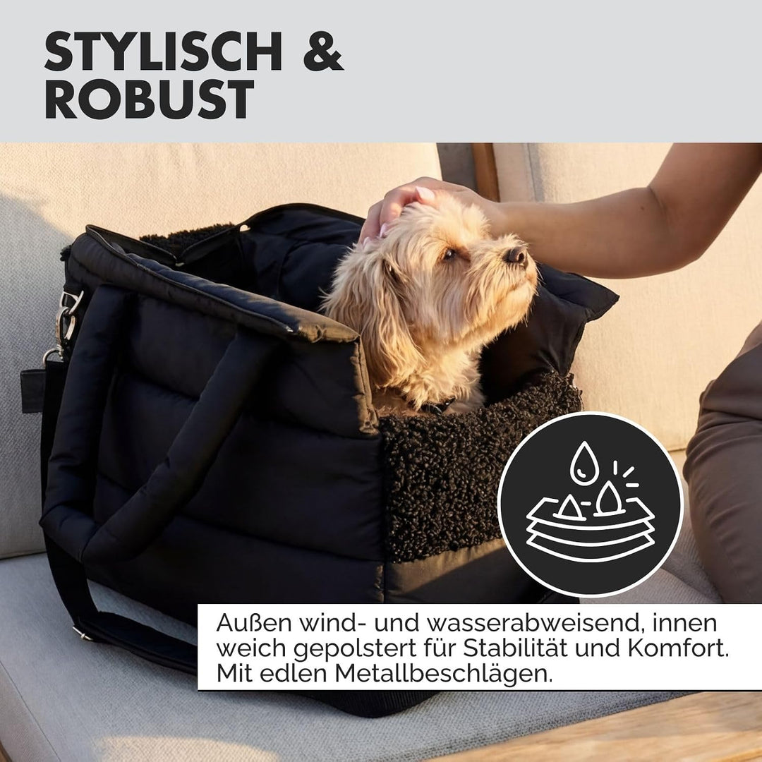 Hundetragetasche SARA | stilvolle Hundetragetasche für kleine Hunde | Wind- &amp; wasserabweisend | Tedd