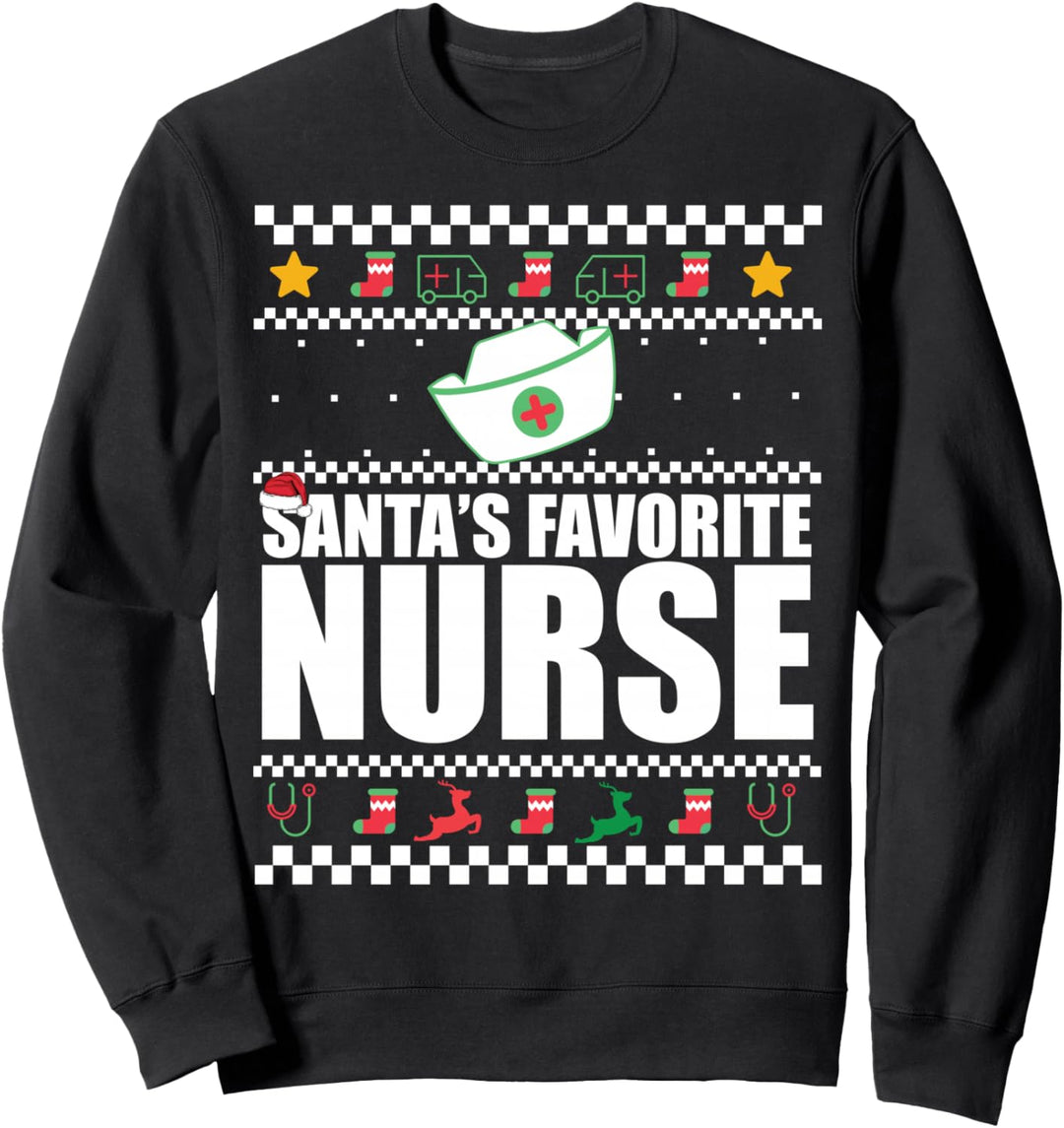 SANTA'S FAVORITE NURSE krankenschwester Weihnachts Meme Sweatshirt