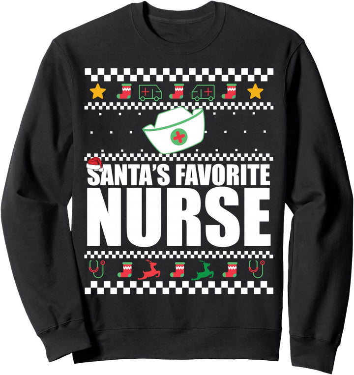 SANTA'S FAVORITE NURSE krankenschwester Weihnachts Meme Sweatshirt