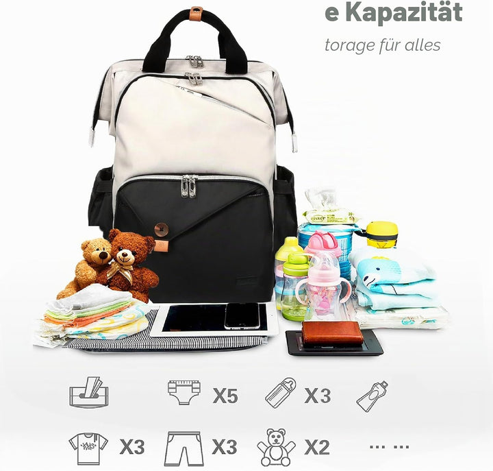 Hap Tim Baby-Wickeltasche für Jungen und Mädchen, grosser Rucksack, Wickeltaschen mit Doppelfächern,