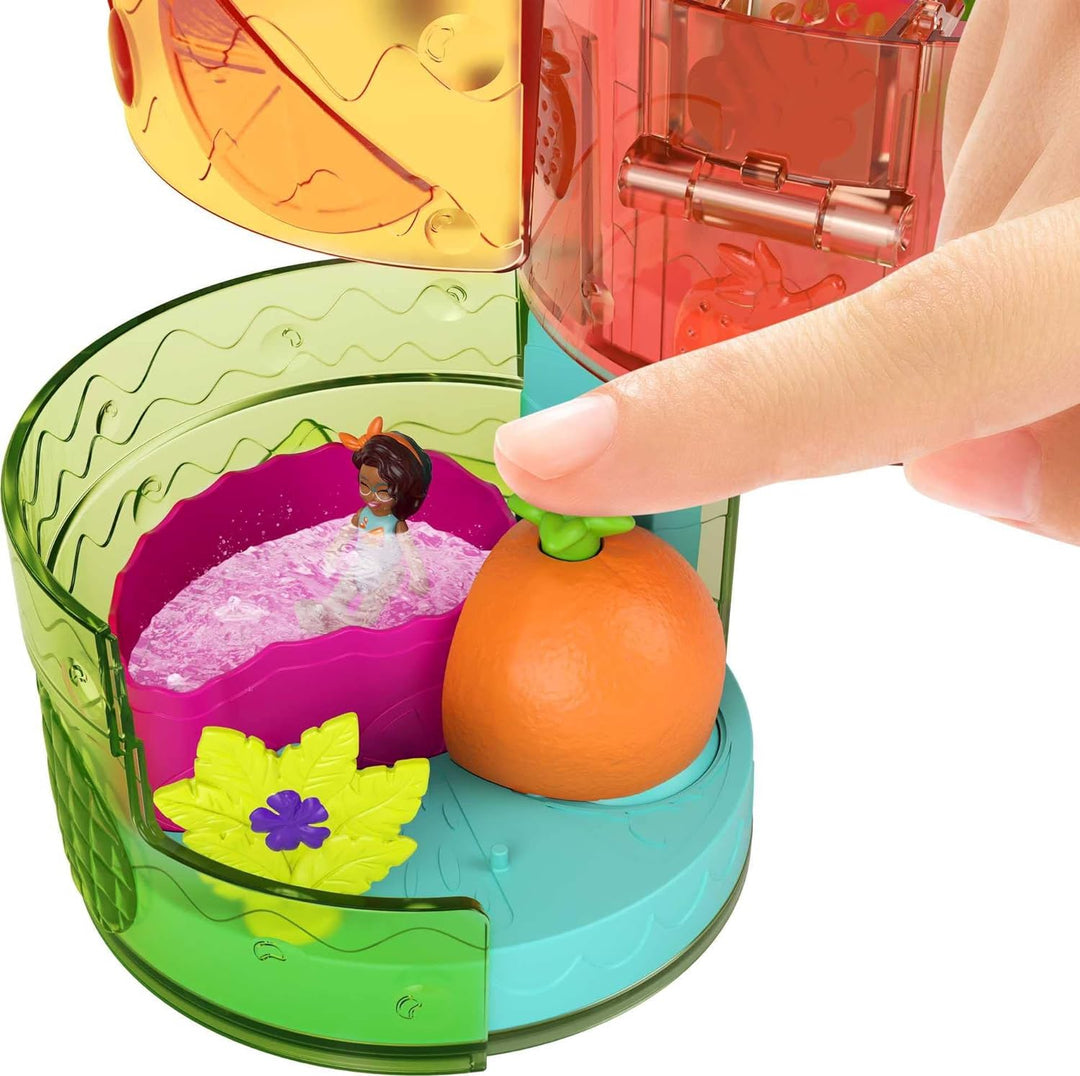 Polly Pocket HFP99 - Ausklappspass-Schatulle Fruchtsmoothie, Spielset in Form eines tropischen Fruch