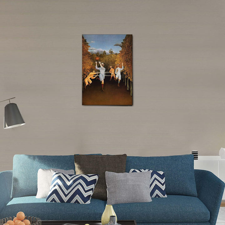 Giallobus - Gemälde - Henri Rousseau - Die Fussballspieler - Leinwand - 50x70 - Bereit zum Aufhängen