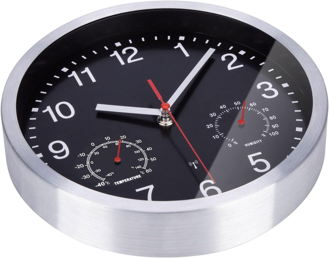 25cm Funkuhr Wanduhr Ohne TickgeräUsche Lautlos Quarz Batterie Betriebene Gross Wanduhr Einfach zu L