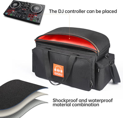 DJ Gig Bag, DJ Tasche DJ Kabel Datei Tasche DJ Gear Storage Organizer mit Abnehmbarer Gepolsterter U