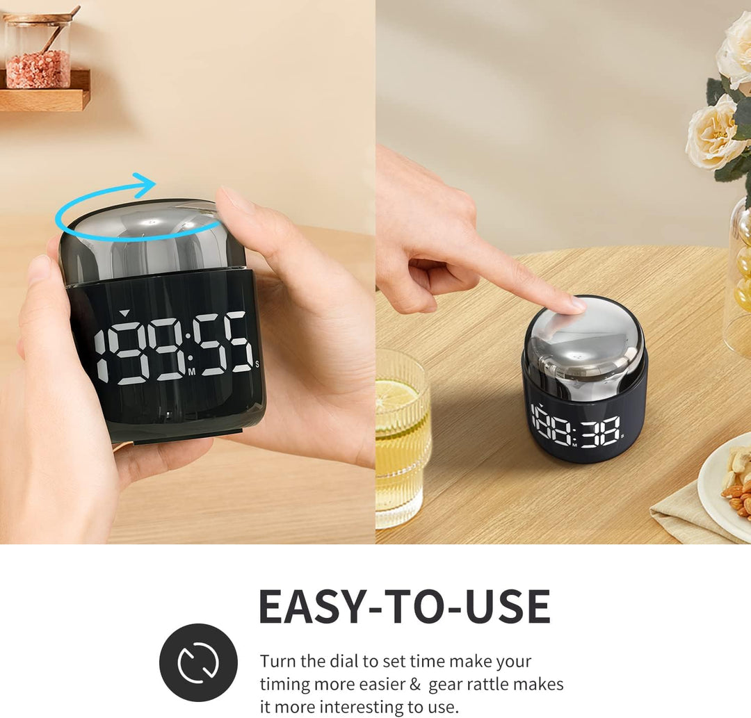 MeesMeek Digitaler Küchentimer mit grosser LED-Anzeige Countdown-Timer mit Einstellbarer Lautstärke