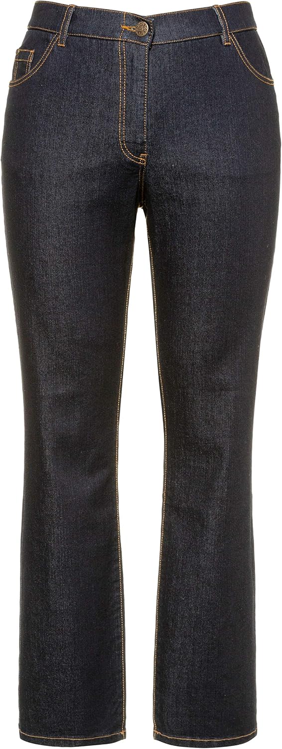 Ulla Popken Damen Jeans Straight-Jeans 26 Dark Blue Denim, 26 Dark Blue Denim