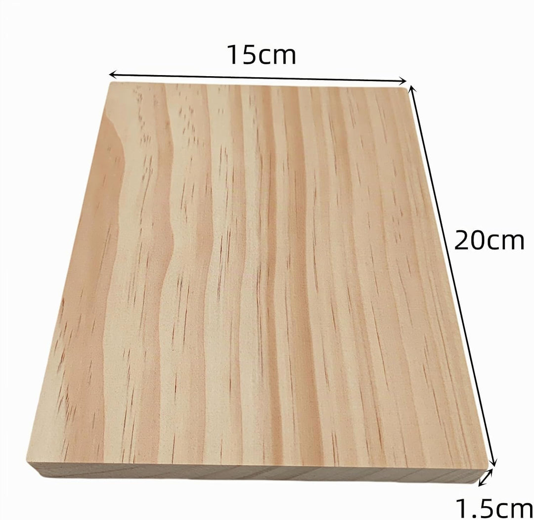 4 Stk. Unfertige Holzblöcke zum Basteln, 20x15x1,5 cm Rechteckige Holzbretter Leere Schnitzblöcke zu
