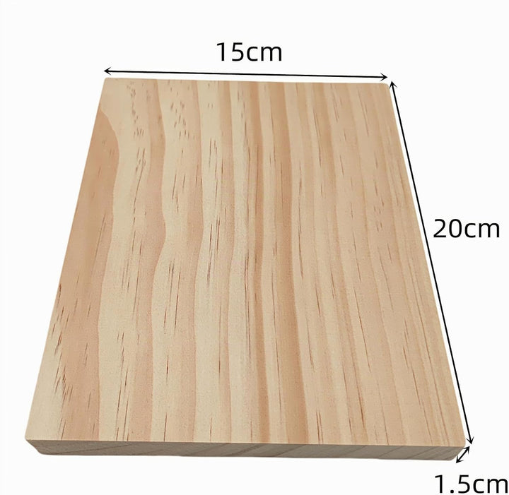 4 Stk. Unfertige Holzblöcke zum Basteln, 20x15x1,5 cm Rechteckige Holzbretter Leere Schnitzblöcke zu