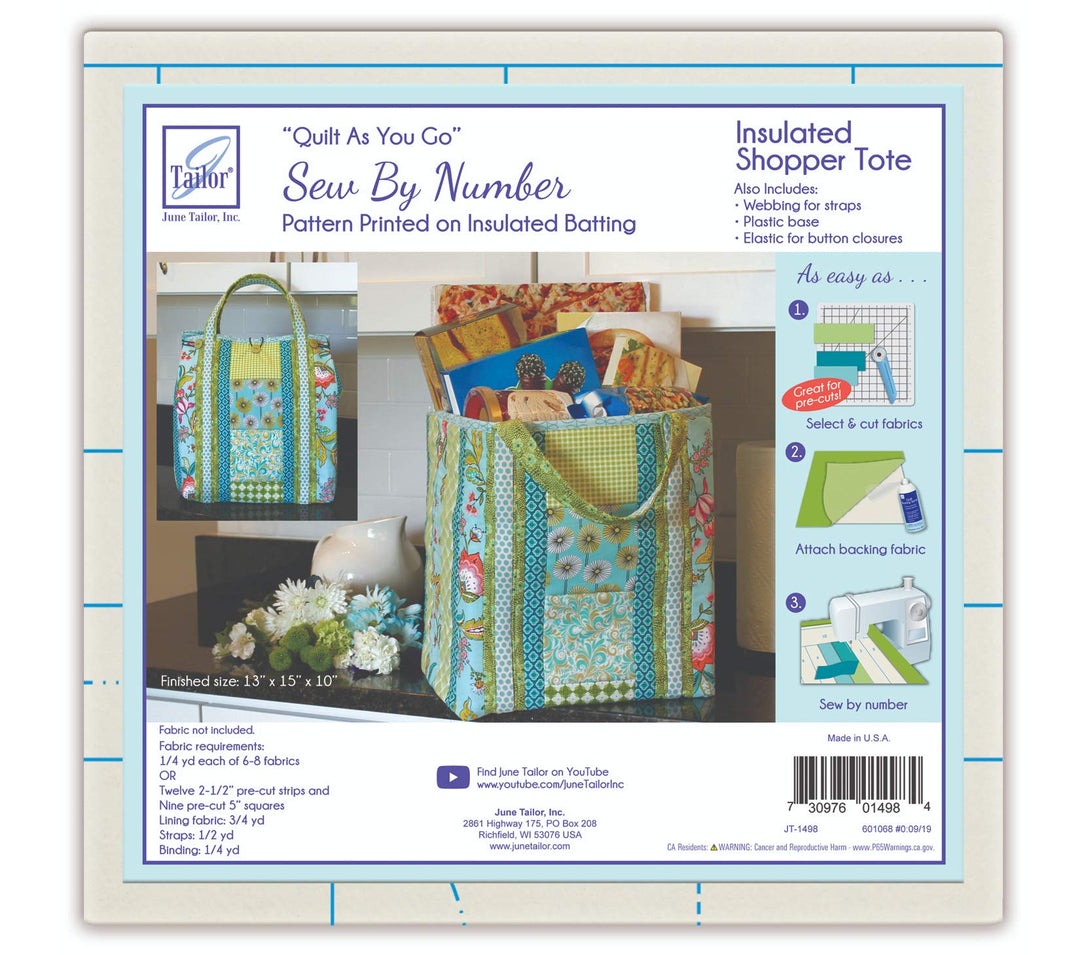June Tailor Inc Quilt As You Go Isolierte Einkaufstasche QAYG Nähen/Nbr Isolated ShopTote