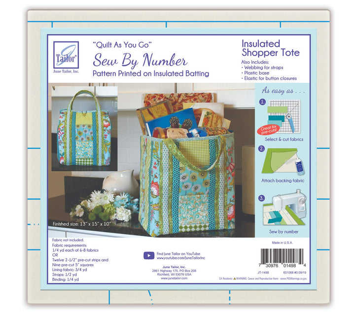 June Tailor Inc Quilt As You Go Isolierte Einkaufstasche QAYG Nähen/Nbr Isolated ShopTote
