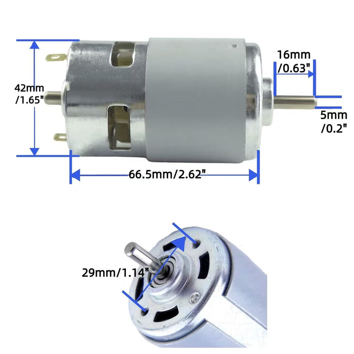 CONQUERALL 775 Motor DC 12V 6000 RPM / 24V 12000RPM Hochleistungsmotor mit grossem Drehmoment, Bohrf