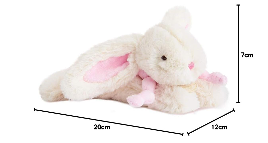 Doudou et Compagnie 1239 Lapin Bonbon Stofftier, klein, Rosa Petit modèle Weiss, Petit modèle W