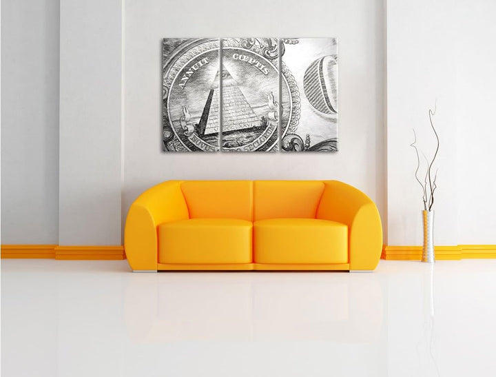 Pixxprint Illuminaten-Pyramide / 3-Teilig/Gesamtmass 120cm Leinwandbild bespannt auf Holzrahmen/Wand