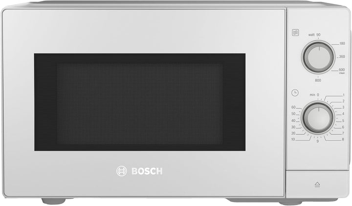 Bosch FFL020MW0 Serie 2 Mikrowelle, 26 x 44 cm, 800 W, Drehteller 27 cm, Türanschlag Links, Reinigun