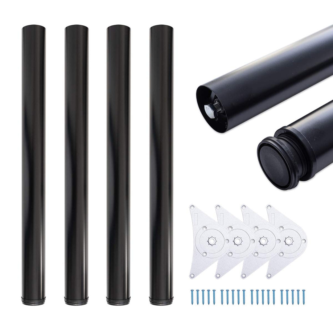 sossai® Premium Tischbeine TBBL | höhenverstellbar | Farbe: Schwarz | 4 Stück | Höhe: 71 cm (710 mm)