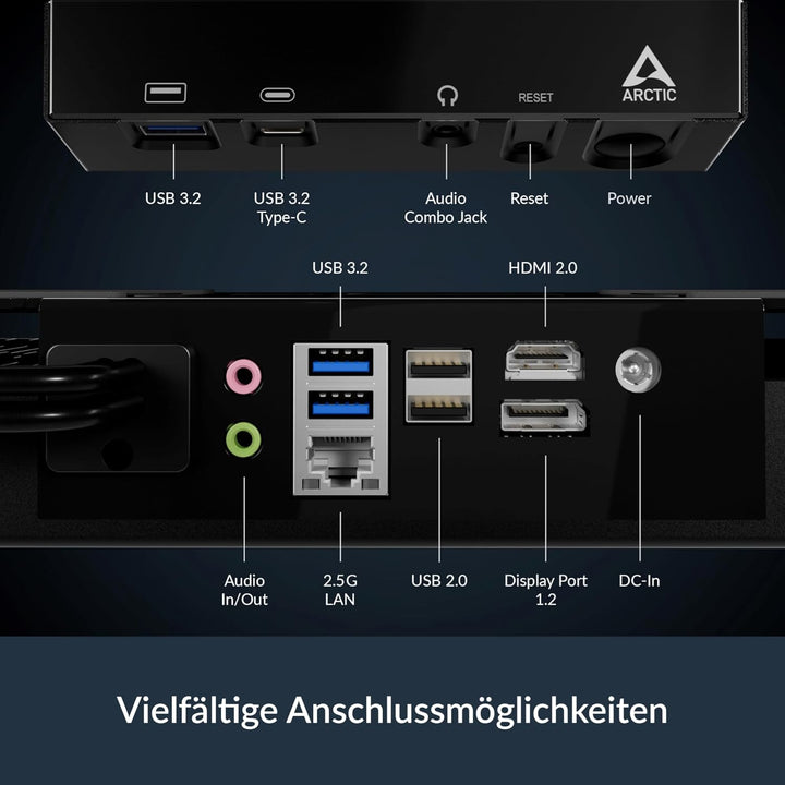ARCTIC Senza 5500GT - Passiv gekühlter, lautloser PC zur Montage unter dem Tisch, Windows 11 Home, A