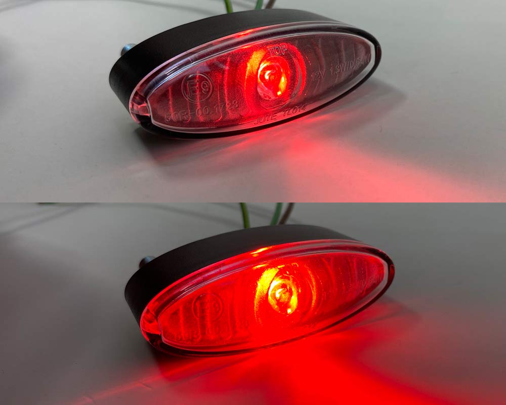 Alchemy Parts Motorrad Mini Stopp Rücklicht LED für Projekt Motorrad & Roller - Klarglas