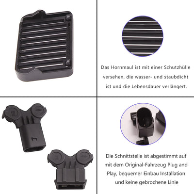 FARBIN Auto Horn Kompatibel mit Audi/Porsche/VW Volkswagen, 12V wasserdichte Auto Horn Loud High/Low