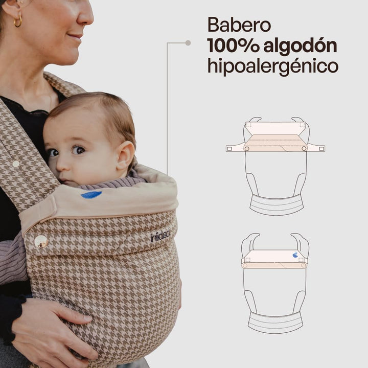 Babytrage Ergonomisch Unisex Baby von 3.2 bis 16 kg Atmungsaktiv Baumwoll Lätzchen Waschbar Gepolste