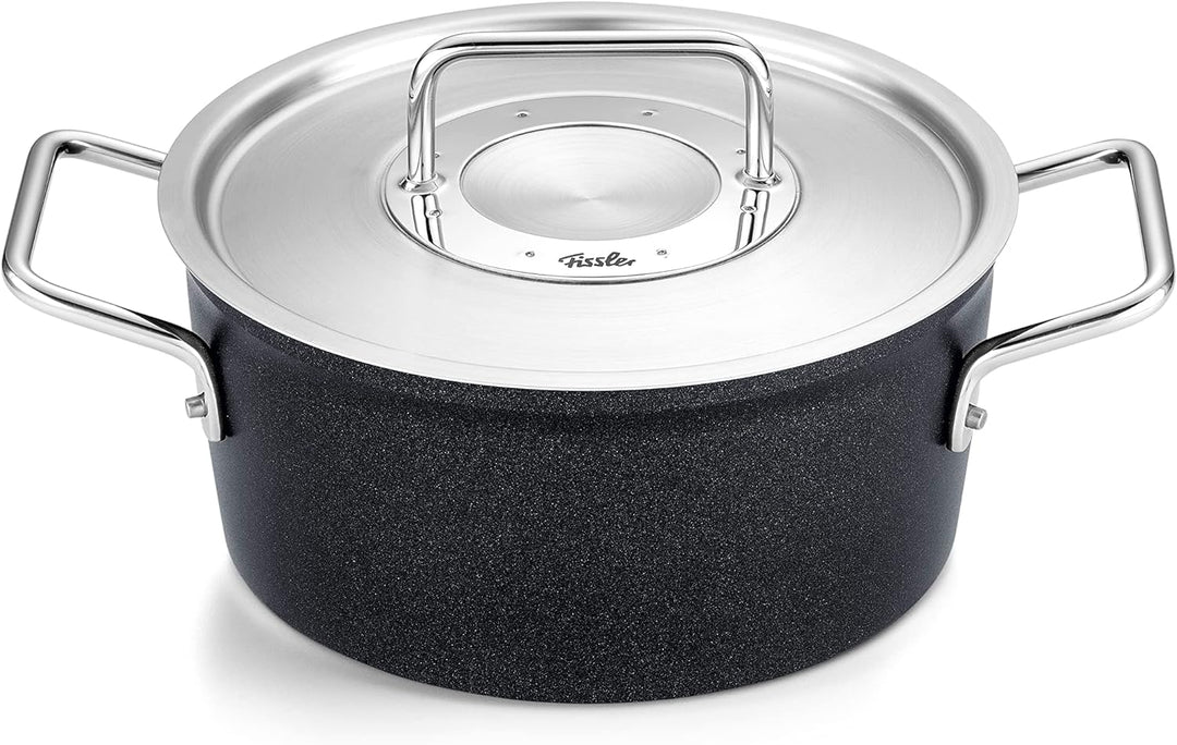 Fissler Adamant / Aluminium-Kochtopf (Ø 18 cm, 2L) Töpfe-beschichtet mit Metall-Deckel, antihaftend