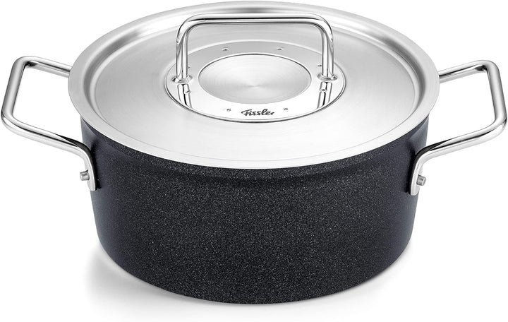 Fissler Adamant / Aluminium-Kochtopf (Ø 18 cm, 2L) Töpfe-beschichtet mit Metall-Deckel, antihaftend