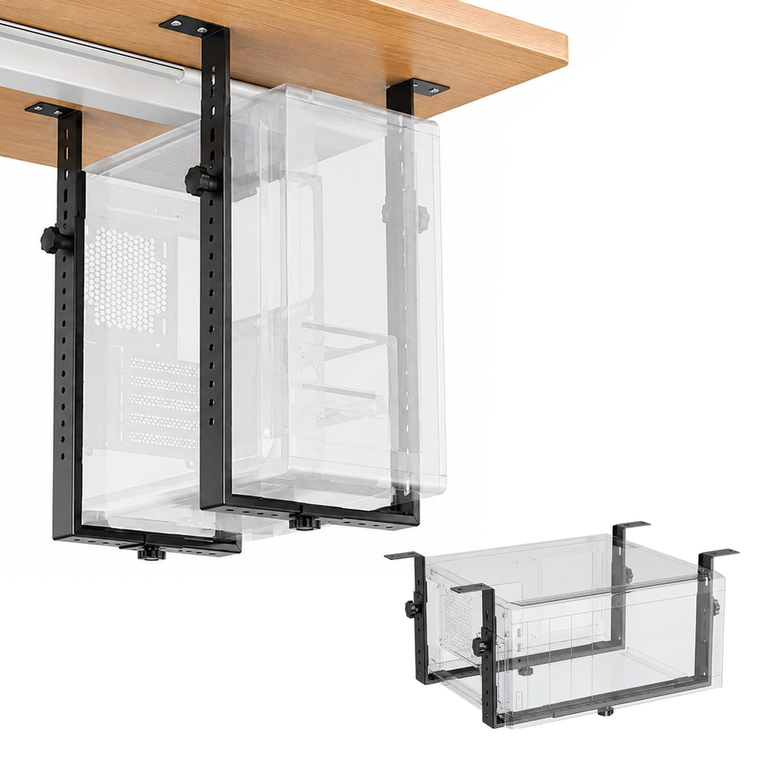 Rierousy PC-halterung unter schreibtisch, PC untertisch halter Verstellbarer 50cm bis zu 35 kg Tragf