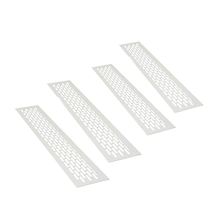 sossai® Aluminium Lüftungsgitter - Alucratis (4 Stück) | Rechteckig - Masse: 48 x 8 cm | Farbe: Weis
