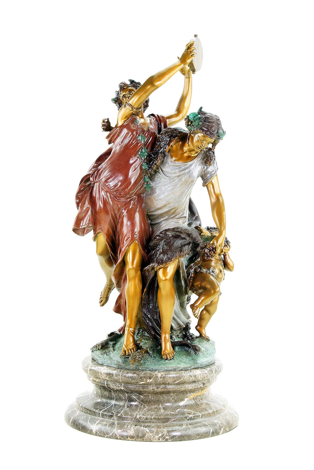 Kunst &amp; Ambiente - Bacchanale nach Clodion - Bronzestatue im Rokoko-Stil - Bacchusfest Rom - Antike