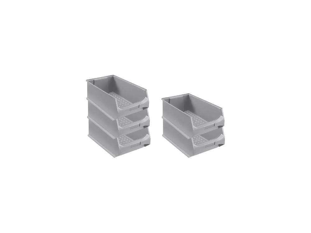 SparSet 5x Graue Sichtlagerbox 5.0 | HxBxT 20x30x50cm | 21,8 Liter | Sichtlagerbehälter, Sichtlagerk