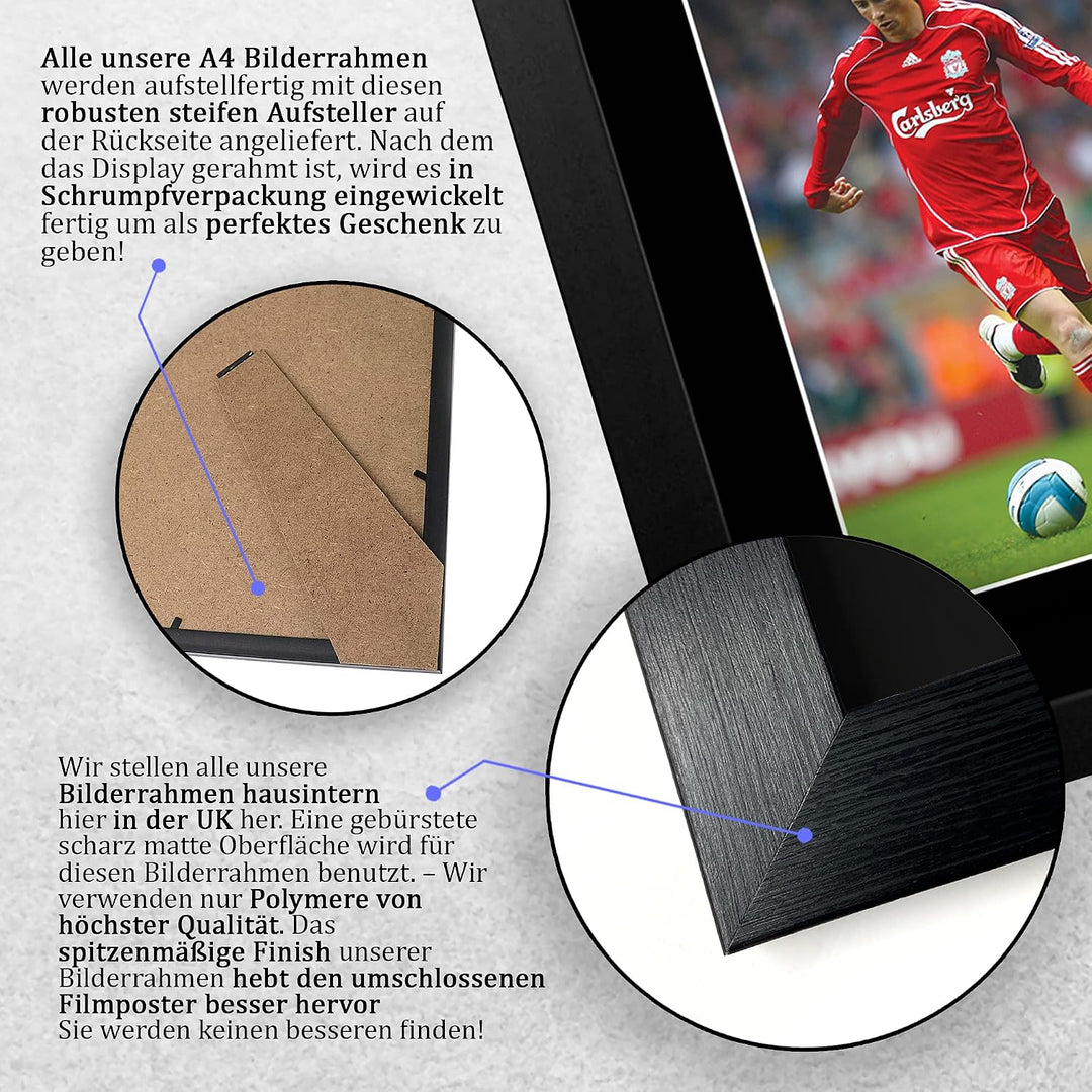 HWC Trading FR A4 Fernando Torres Liverpool Gifts gedrucktes Autogramm für Fans und Fans, A4 gerahmt