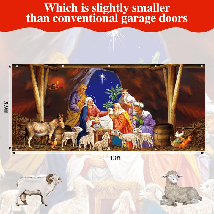 Garagentor-Dekorationen für Weihnachten, Garagentorabdeckung, Garagentor, Wandbilder, 1,8 x 4 m, gro