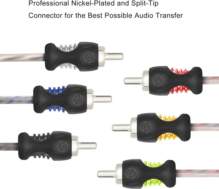 RECOIL RCI617 99,99 % sauerstofffreies Kupfer, 6-Kanal-Cinch-Audiokabel, gedrehtes Paar mit Rauschun