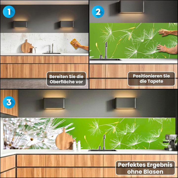 DIMEX Küchenrückwand Folie selbstklebend LÖWENZAHN | Klebefolie - Dekofolie - Spritzschutz für Küche
